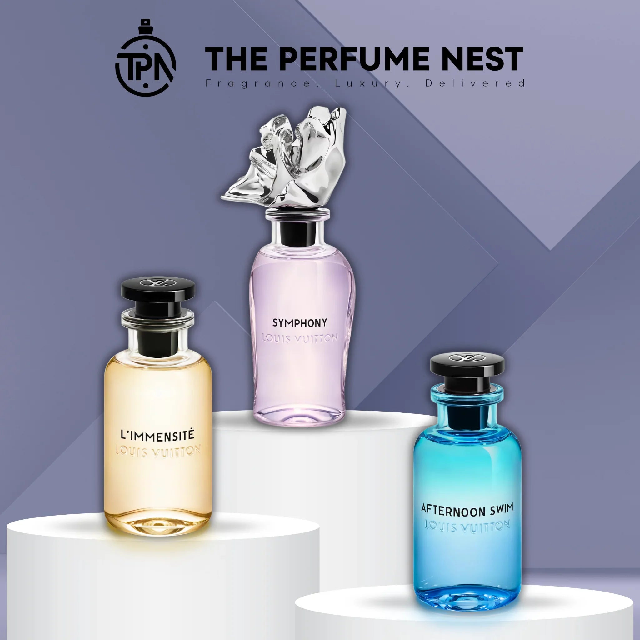 Louis Vuitton perfumes collection featuring sophisticated fragrances for men and women, luxury scents, and iconic packaging