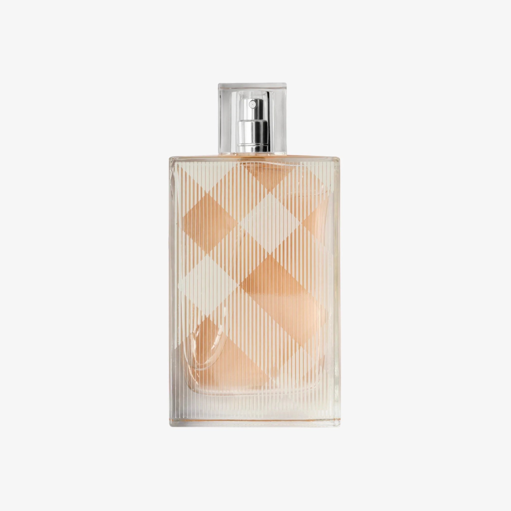Burberry Brit Her EDT Perfume bottle with checkered pattern on a white background