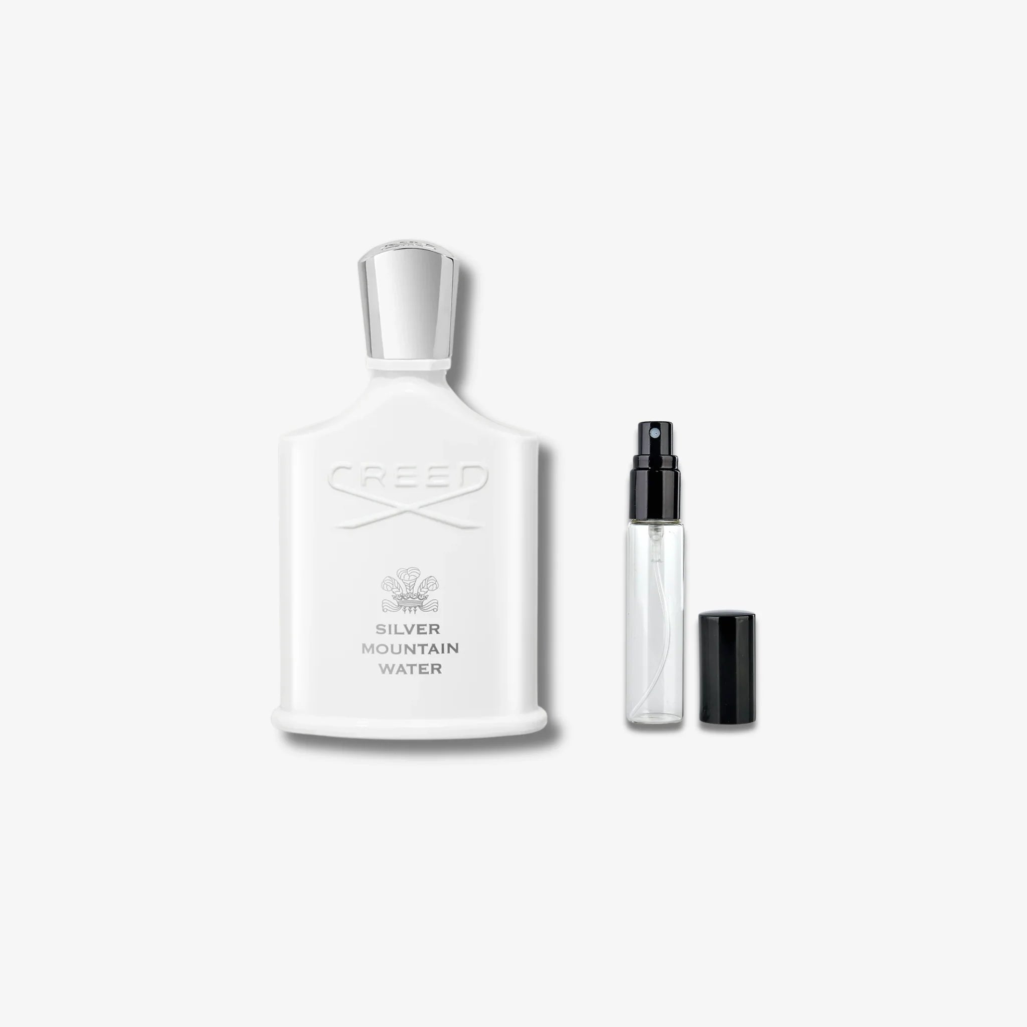 Creed Silver Mountain Water decant bottles in 5ml, 10ml, and 15ml sizes – authentic luxury fragrance samples in Pakistan
