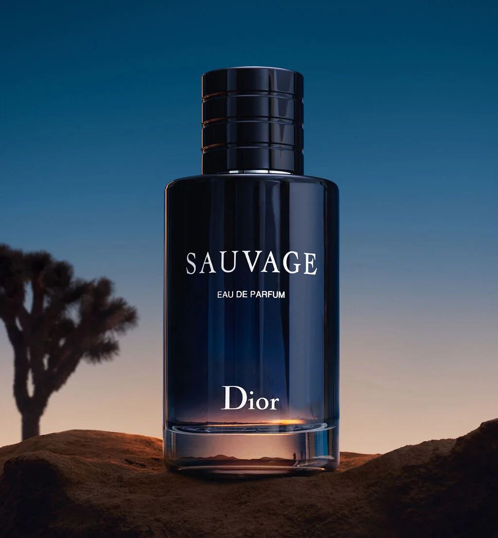 Detailed close-up of Dior Sauvage EDP bottle – 100% original imported perfume in Pakistan
