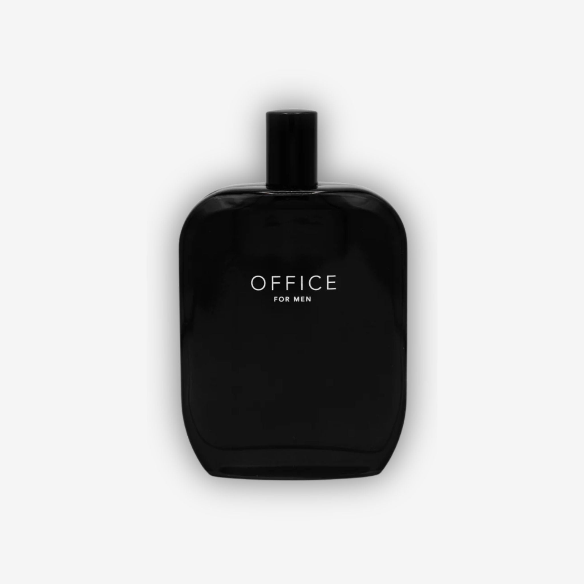 Black perfume bottle labeled 'Office for Men' on a white background